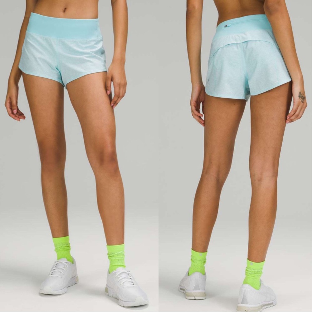 Lululemon Speed Up Short 2.5" Heather Lux Multi Icing Blue/Icing Blue - Picture 2 of 12